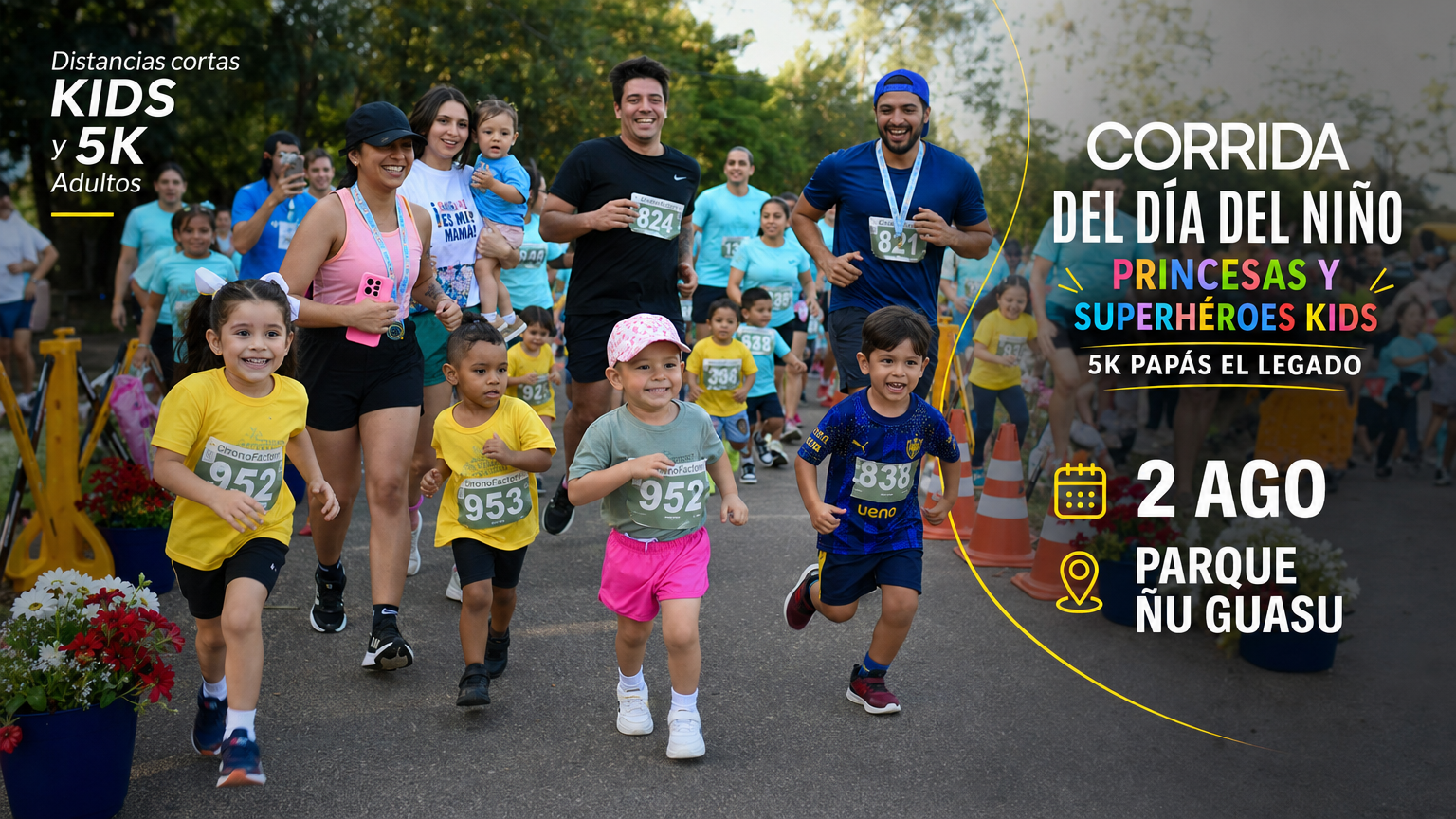 Corrida del día del Niño • Kids: Princesas y Superhéroes • 5K Mayores: El Legado